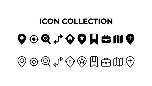 Minimalist Navigation and Business Icon Set