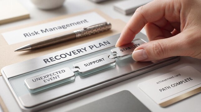 Business continuity with risk management puzzle pieces