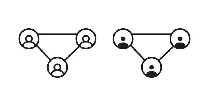 Network icon set different line and flat style collection.
