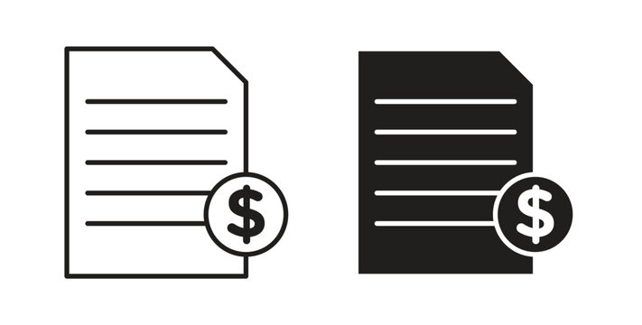 Payroll icon set different line and flat style collection.