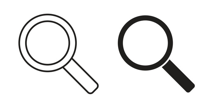 Search icon set different line and flat style collection.