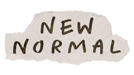 New normal png word sticker, ripped paper typography, transparent background © Rawpixel.com