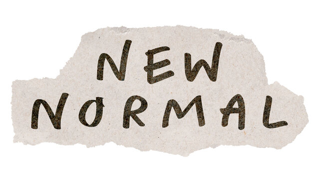 New normal png word sticker, ripped paper typography, transparent background