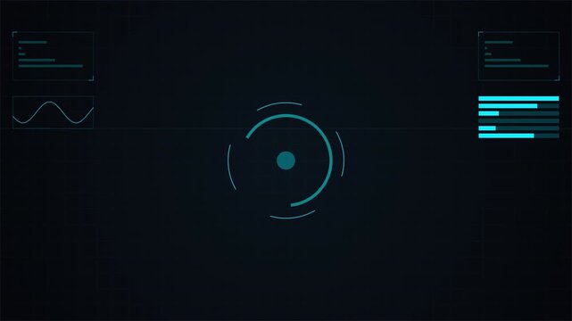 Futuristic digital HUD interface with animated cyber elements, holographic UI display 4k video