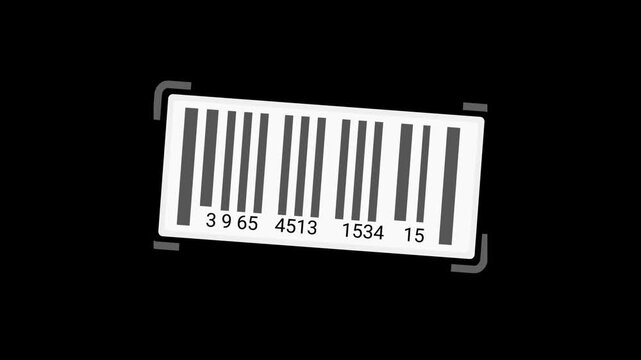 Barcode icon animation on black background