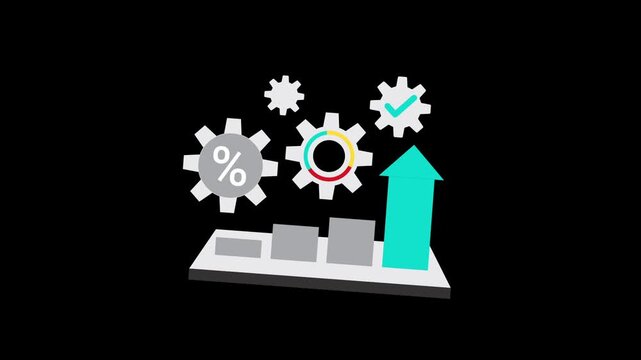 ROI icon animation isolated on an alpha channel background