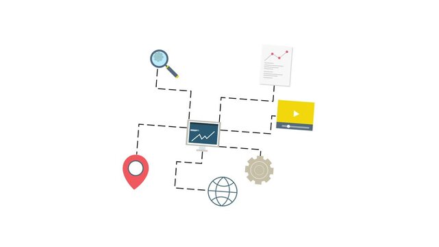 Sales flowchart icon animation isolated on alpha channel background 