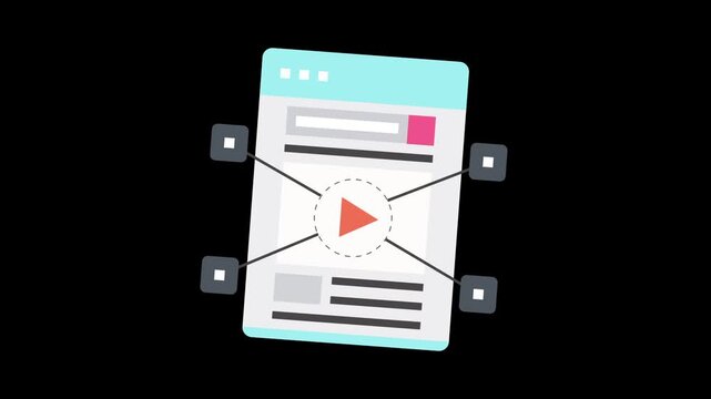 Website promotion icon animation isolated on alpha channel background 