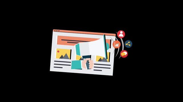 Product promotion icon animation isolated on alpha channel background 