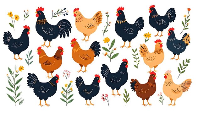 Farm poultry assortment
