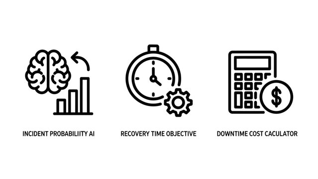 Business and strategy process line icons set with calculator strategy business planning management analysis development optimization accounting efficiency thinking illustration minimalist