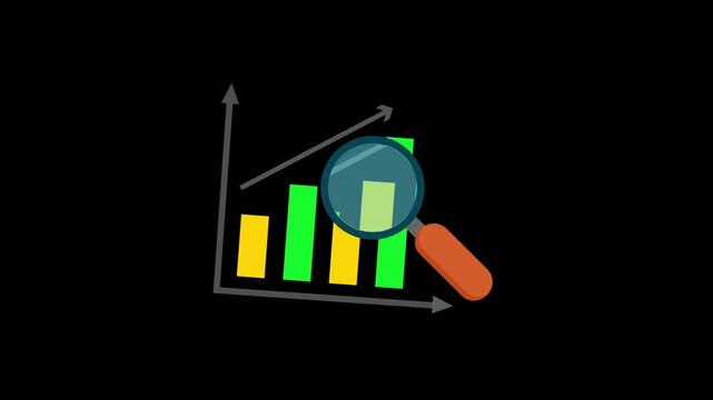 Top keyword research icon animation isolated on alpha channel background 