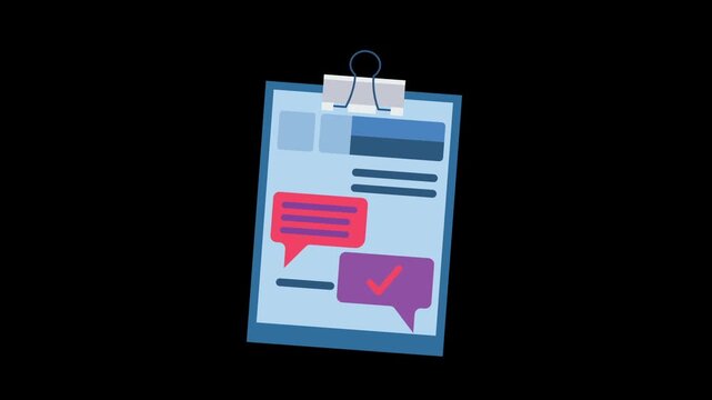 Review digital marketing icon animation isolated on alpha channel background 