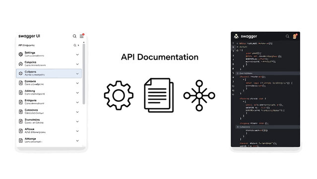 Technical programming and software development api documentation icons set with documentation programming development software technical settings document structure information computer