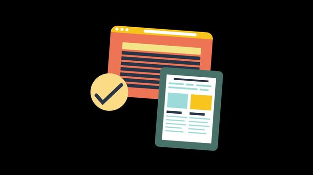 SEO Audit icon animation isolated on alpha channel background 