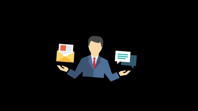 Marketing consultant icon animation isolated on alpha channel background 