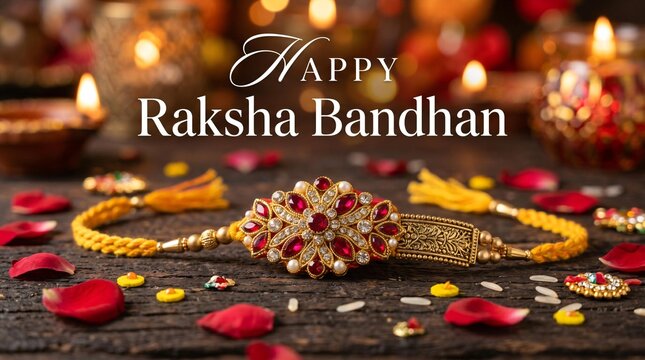 Sibling celebration: happy raksha bandhan, honoring special relationship between brothers and sisters with ritual of rakhi, expressing gratitude, protection, joy of familial ... See ... See More