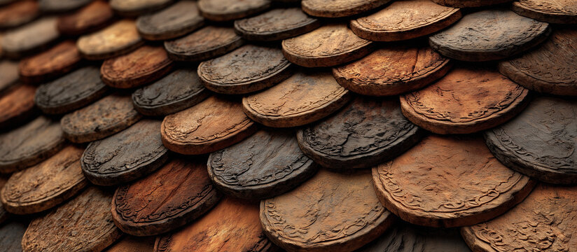traditional clay roof tile pattern