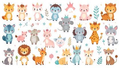 Fototapeta premium Cute cartoon animal collection