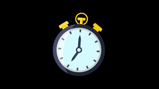 Stopwatch icon animation isolated on alpha channel background 