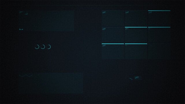 Futuristic HUD interface elements with digital graphs and target pointers, cyber technology UI display 4k video