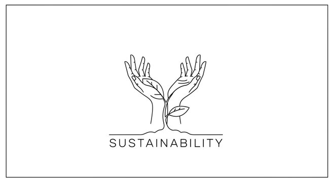 Hands holding a growing plant, symbolizing sustainability and environmental care