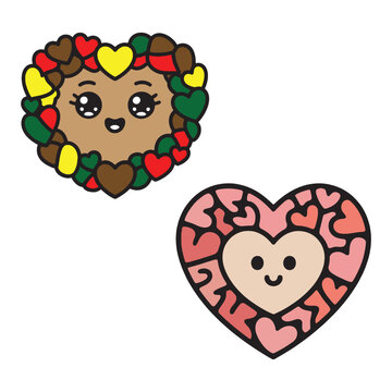 Cute Hedgehog Heart Love Vector Illustration Isolated on White Background for Kids Sticker Clipart Design
