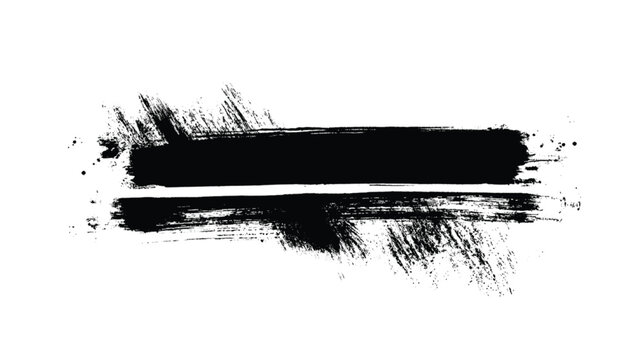 Stroke design consists of two parallel black lines created with heavy ink and rough texture.