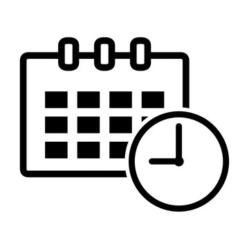 予定日時を表すカレンダーと時計のアイコン