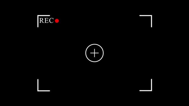 Modern minimalist ui animation with rec button, plus symbol, and cross marks user interface minimalist interface