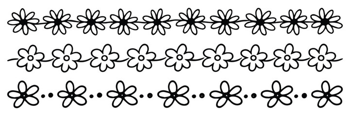 Fototapeta premium Floral border design elements vector set
