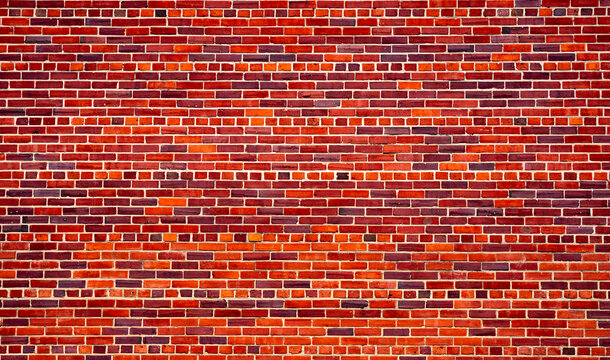 Pattern wall shows detailed brick texture. Pattern facade creates rustic masonry design. Red brickwork forms pattern background surface. Old construction uses pattern material detail.