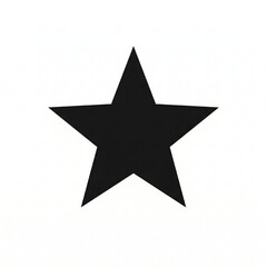Obraz premium Single black silhouette vector icon of a star, isolated on pure white background, geometric solid shape, sharp edges, clean background removal