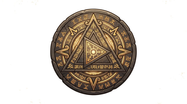antasy Magic Circle with Ancient Runes and Glowing Sacred Symbols