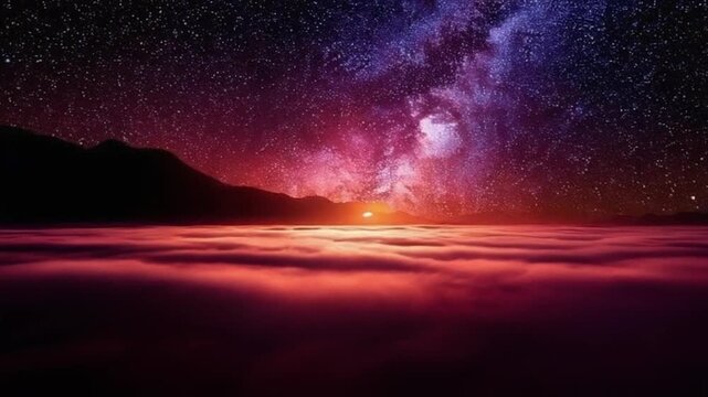 Dark ruby fog floating horizontally in a moody space atmosphere with subtle highlights and rich depth