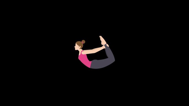 Animated woman doing yoga icon. Perfect for wellness apps, yoga platforms, guided meditation videos, mental health content, or spiritual