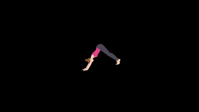 Animated woman doing yoga icon. Perfect for wellness apps, yoga platforms, guided meditation videos, mental health content, or spiritual