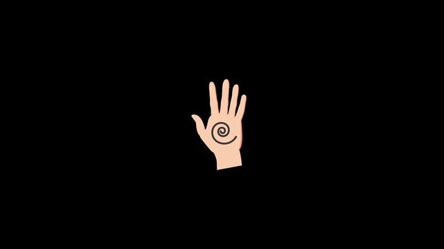 Hamsa Protective Hand icon animation isolated on alpha channel background 