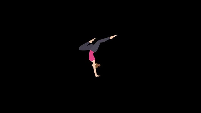 Animated woman doing yoga icon. Perfect for wellness apps, yoga platforms, guided meditation videos, mental health content, or spiritual