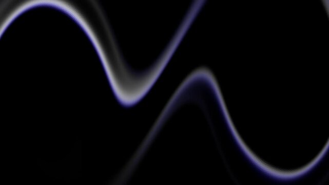 Glowing abstract motion background with bright neon purple and white curve lines flowing in black space. A dynamic loop made to stand out on social media promo and commercial display panel.