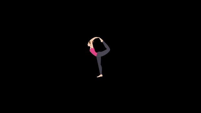 Animated woman doing yoga icon. Perfect for wellness apps, yoga platforms, guided meditation videos, mental health content, or spiritual