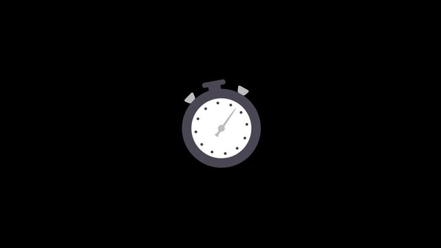 Stopwatch icon animation isolated on alpha channel background 