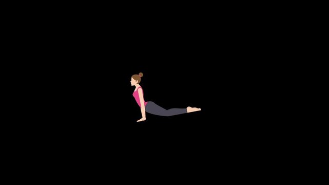 Animated woman doing yoga icon. Perfect for wellness apps, yoga platforms, guided meditation videos, mental health content, or spiritual