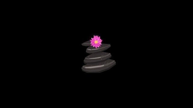 Yoga rock icon animation isolated on alpha channel background 