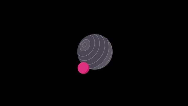 Yoga ball icon animation isolated on alpha channel background 