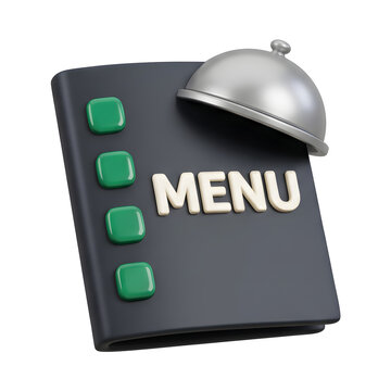 3D render of a menu button with cursor