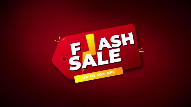 Animated flash sale banners with up to 50 percent