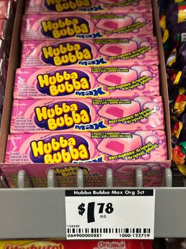 Hubba Bubba bubble gum package. June 16 2026. Alberta, Canada