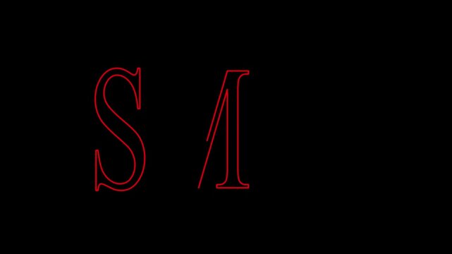 Red Glowing SMC Letter Monogram Animation on Black Background
