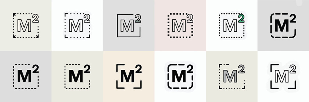 M squared logo on colored squares